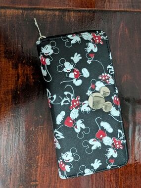 Black Mickey Mouse Zip Wallet Phone Case - Disney Style